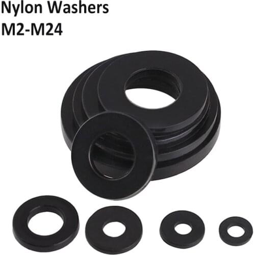Black Rubber Washers/Plastic Washer/Nylon Flat Washers/Plastic Sealing Washers Insulation Gasket M2-M24
