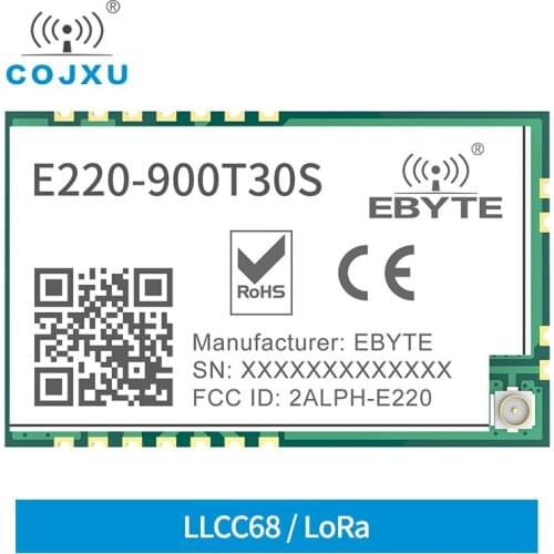 COJXU LLCC68 915MHz LoRa Module 10km Long Range 30dBm Wireless Module UART RSSI SMD IPEX Antenna