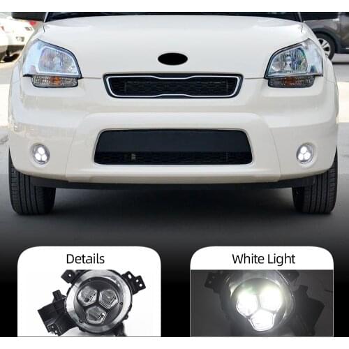 CSCSNL 2PCS For KIA Soul 2017 2018 2019 LED Daytime Running Light 12V Car DRL Fog Lamp Waterproof Driving lamp Fog light
