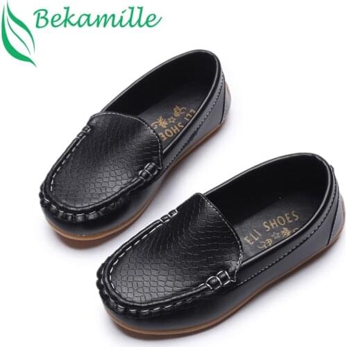 New Fashion Kids shoes Size 21- 36 Children PU Leather Sneakers For Baby shoes Boys/Girls Boat Shoes Slip On Soft 8 colors SY068