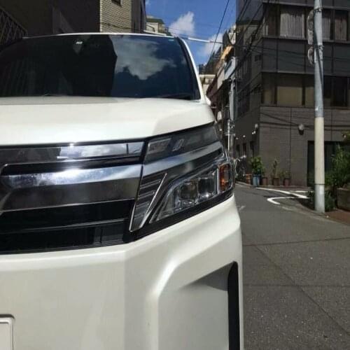 For Toyota Voxy 80 Series 2018 2019 2020 Chrome Auto Front Head Light Lamp Cover Trim Headlight Eyebrow Strip Accessories