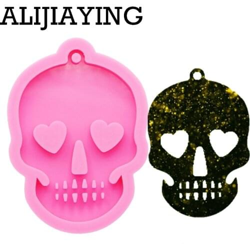 DY0081 DIY Halloween skull keychain silicone mold key ring mold epoxy resin molds for jewelry