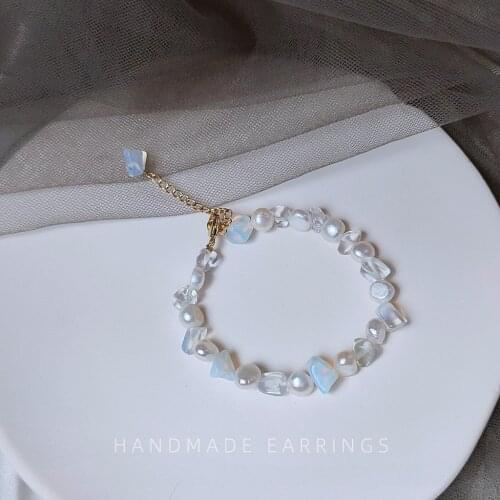 Crystal Moonstone Bracelets Multicolor Matte Shining Stone Beaded Charm Bracelet Handmade Wristband Gifts Jewelry Pearl