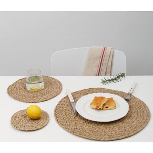 Table Coaster Insulation Anti Slip Straw Lightweight Natural Table Coasters Handmade dish mat