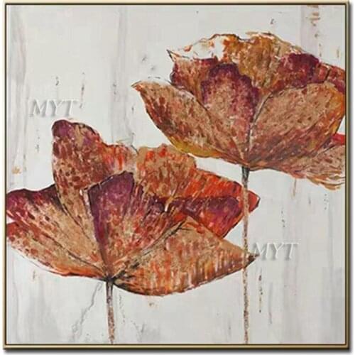 Two Peonies Abstract Oil Painting Hand-painted Wall Art Home Decor Picture Modern Hand Painted Oil Painting On Canvas Unframe