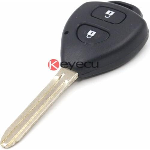 KEYECU New Uncut Remote Key Fob 2 Button 433MHz 4D67 Chip for Toyota Hilux 2005 - 2008
