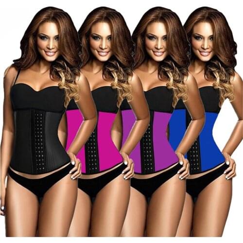 Latex Waist Trainer Slimming Sheath Belly Women Body Shaper Shapewear Corset Tummy Shaper Colombian Girdles 9 Steel Bone Binders