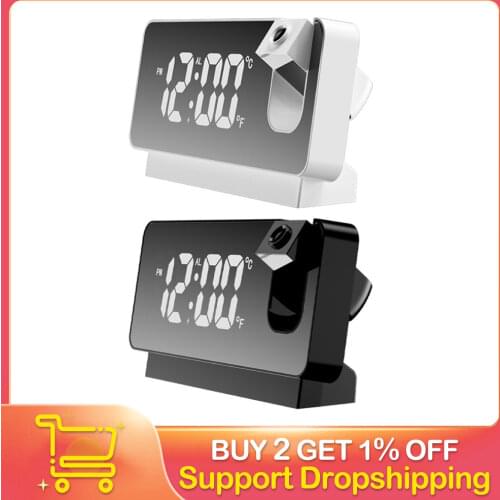 Desktop Clock Digital Alarm Clock with Projector Color Screen Time Projection Clock Multi-function Weather Calendar Time Watch