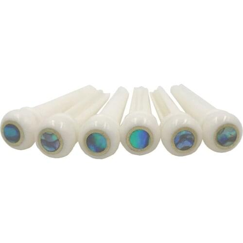 New Guitar Bone Bridge Pins with 5.3mm Position Abanlone Dot for Acoustic Guitar Parts Replacement