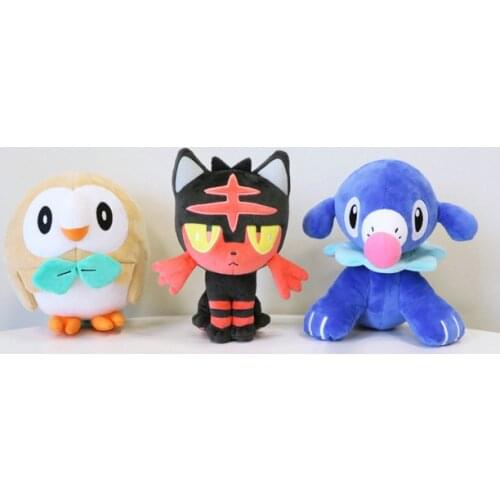 2016 NEW Authentic PC Litten Popplio Rowlet Plush Doll Toy Set of 3 Original item High Quingity