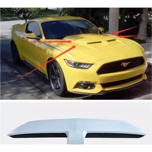 High quality ABS primer & Carbon Fiber Front Bumper Engine Hood Vent Cover Decorative Fits For Ford Mustang 2015-2017