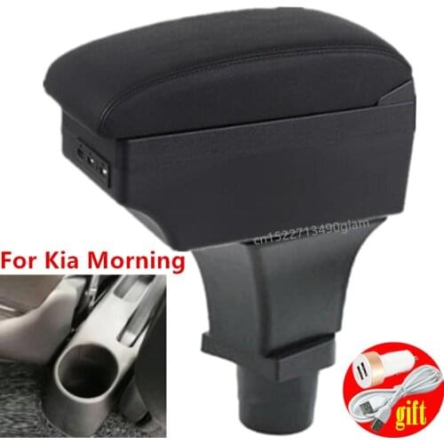 For Kia Morning armrest car arm rest leather storage box accessories center console car-styling decoration automobile 2017