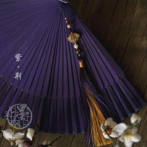 Handmade Purple Cloisonne tassel Pendant hanfu dress Fan chi-pao Pendant Hanging decoration Bag packing