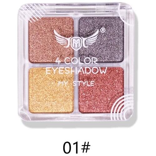 POPFEEL 4 Color Pearl Light Eye Shadow Disc Nude Make-up Pumpkin Color Box Eyeshadow Pallete Multicolor Eyeshadow Tool Wholesale