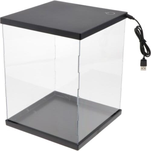 Transparent Acrylic Display Cube Trophy Display Case Dustproof Storage Case