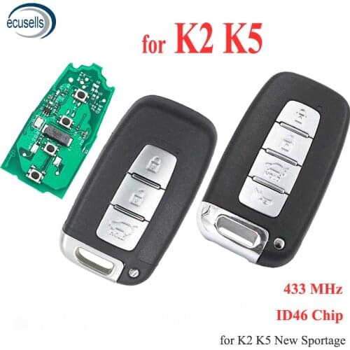 3/4 Buttons Smart Remote key Control Fob 433MHz With ID46 Chip for Kia K2 K5 New Sportage
