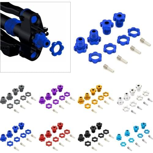 RCTOYFUN 1 Set Aluminum 17MM Splined Wheel Hubs & Nuts With Pins Assembly Accessories For E-Maxx E-Revo Revo Summit T-Maxx #5353