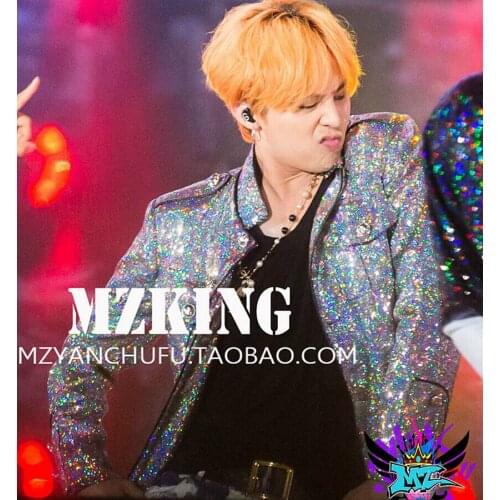 S-5xl 2020 New Mens Slim Fashion Dj Jacket Male Singer Bright Silver Stand Collar Sequins Blazers Suit Hip Hop Stage Costumes