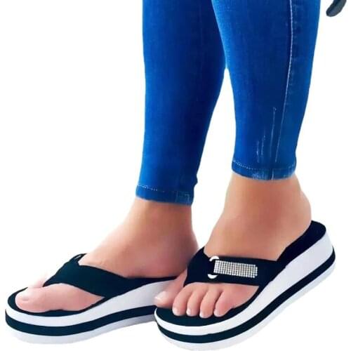 Shoes Woman Summer Open Toe Wedges Home Slippers Women Beach Walk Shoes Sandals Woman Flip Flops Indoor Home Platform Slippers