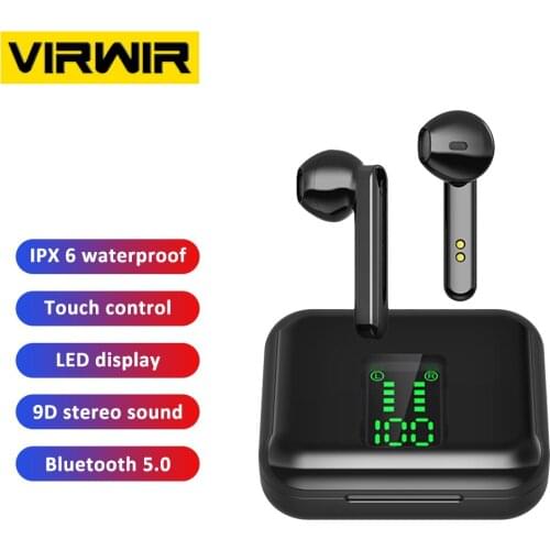 TWS Bluetooth Wireless Earphones With Battery Status Headphones With Mic Sports Headsets Touch Control Phone Hands-free Earbuds