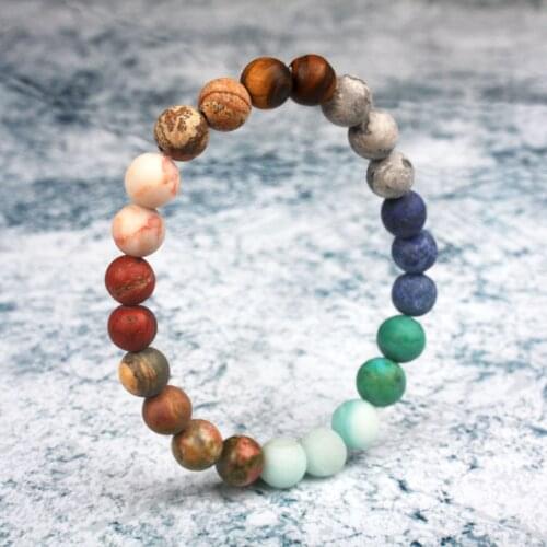 Universe Premium Space Planets Solar System Natural Stone Beads Bracelet Bangle Chakra Yoga Bracelet Dropship Jewelry Wholesale