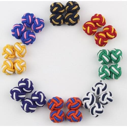 Weaved Elastic Rope Cufflinks for Mens Shirt Cuff Links Braided Thread Buckle Cufflink High Quality Chinese Knot Cuff Buttons