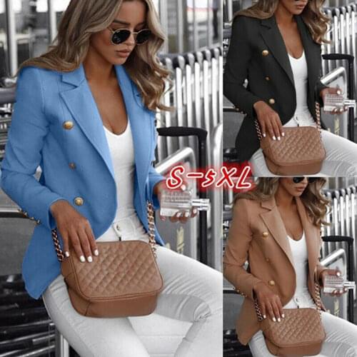 Plus Size Womens Long Sleeve Ladies Women 2021 New Autumn Female Suit Jacket Button Work Jacket Coat Top Suit