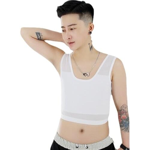 S-4XL Tomboy Pullover Chest Breast Binder Flatten Shaper Vest FTM Lesbian Trans Corset Underwear Ice Silk Bandage Tank Tops