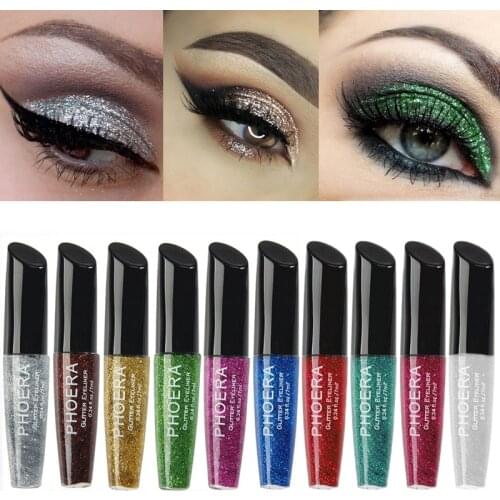 PHOERA Eye Liquid Eyeliner Highlighter Gold Face Cosmetics Shadow Makeup Glitters Contour Shimmer 10 Colour Optional TSLM1
