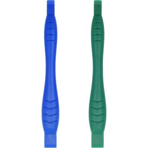 118mm Blue Green Carbon Fiber Hardened Plastic Double-ended Pry Repair Tool Opening Tools Crowbar Spudger for Phone iPad 1000pcs