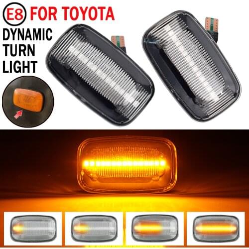 2Pcs Dynamic LED Side Marker fender Lights 12V Flowing Turn Signal Light Side Repeater For Toyota Landcruiser 70 80 100 Series