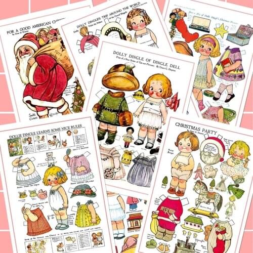 20Pcs Lovely Cartoon Characters Self-Adhesive Stickers Diy Ablum Diary Scrapbooking Decorative Doll Clothes Junkjournal