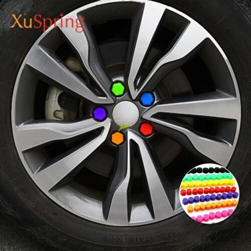 20pcs/package 17/19/21mm Silicone Hexagonal Socket Car Wheel Hub Screw Cover Nut Caps Bolt Rims Exterior Decoration Protection