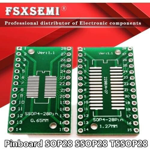 5pcs Pinboard SOP28 SSOP28 TSSOP28 to DIP28 Adapter Converter PCB Transfer Board 0.65MM 1.27MM PCB adapter