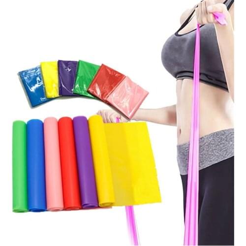 5pcs Flat Resistance Band Pilates Yoga Elastic Band Exercise Equipment Straight Stretching Fitness Training for Full Body Leg