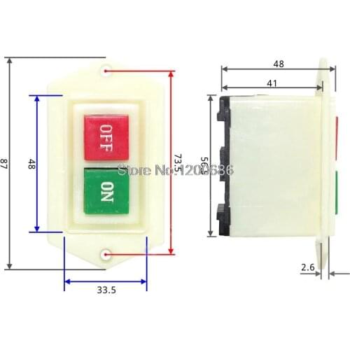 5A 380VAC Red Green On-Off Push Button Switch