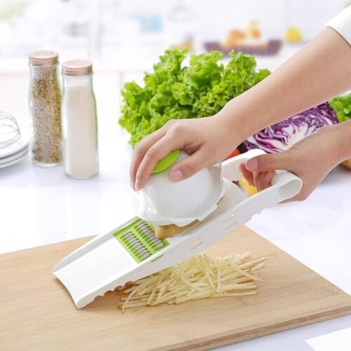 Free Shipping Slicer Potato Carrot Dicer Salad Maker Assistant (5 blades)-Multi Mandoline Vegetable Slicer & Gratert(00207)