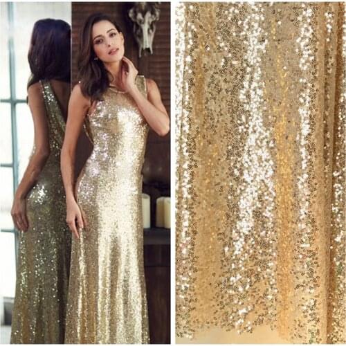 2Meters DIY 3mm Paillette Sequin Fabric Sparkly Gold Silver Red Glitter Fabric for Clothes Stage Party Wedding Home Decor