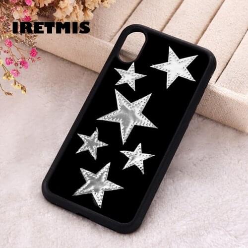 Iretmis 5 5S SE 2020 phone cover cases for iphone 6 6S 7 8 Plus X Xs Max XR 11 12 MINI Pro Soft Silicone TPU Black Silver Stars