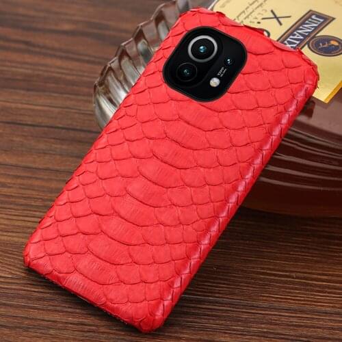 100% Genuine Python Leather Case for Xiaomi Mi 11 10 9 8 9T 10T Pro Note 10 Lite Cover for Redmi Note 9 Pro 9S Note 8 Pro 8T 7 5