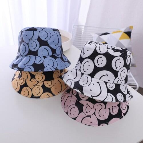 Doitbest Autumn baby kids Bucket Hats Summer Cartoon little Smiley Sun Cap Babys Boy Girls Outdoor Beach Fisherman Hat