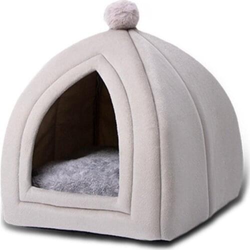 Meraco Warm Cozy Pet Bed Foldable Pet House For Dog&Cat Soft Kitten Sleeping Pet Nest Kennel Winter Cave for small medium Pet