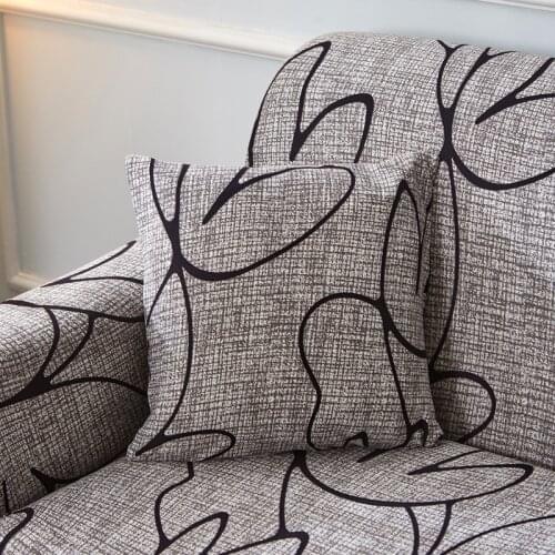 String printed Stretch Elastic cushion cojines decorativos para sofa Capa de Almofada coussin de salon housse de cous