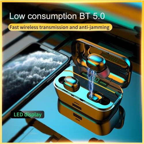 G6S Headset Bluetooth 5.0 Earphone LEDs Digtal Display Ture Wireless Stereo Touch Control Headset Gaming Sports Headphones