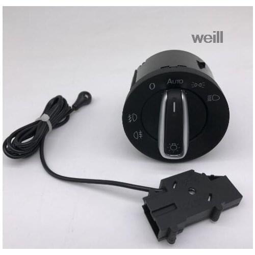 Chrome Headlight Fog Lamp Control Switch For Volkswagen VW Golf MK6 Jetta MK5 Tiguan Caddy 5ND 941 431 B