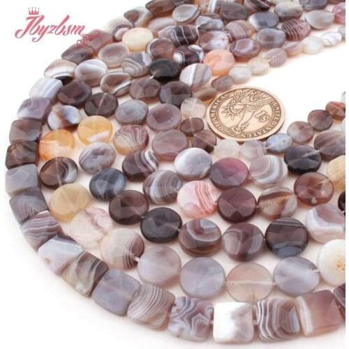 AAA Quality Natural Botswana Agates Freeform Square Round Loose Stone Beads For DIY Necklace Bracelats Jewelry Making Strand 15"