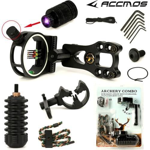 Topoint TP1000 Archery Upgrade Combo Bow Sight Kits Arrow Rest Stabilizer for hunting Recurve/Compound Bow Accessories