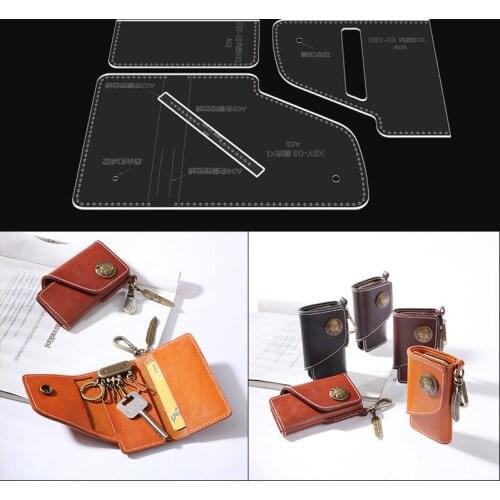 Diy Leather Bag Pattern Key Case Wallet Acrylic Version Drawing Design Template Drawing Model Diy Handmade Leather Mold