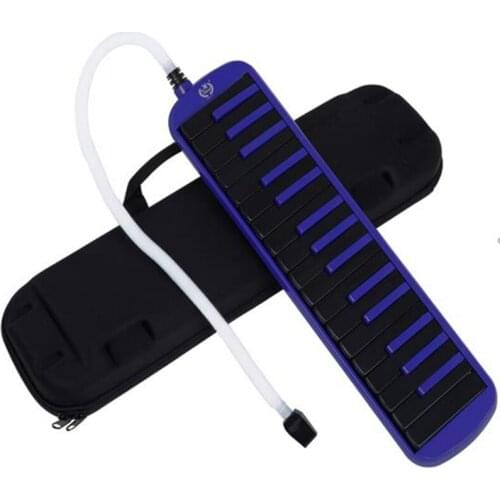M MBAT 32 Keys Melodica Instrument, Soprano Melodica Air Piano Keyboard Pianica,Short Mouthpieces, Carrying Bag, Blue+black