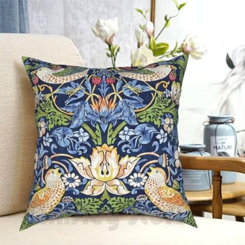 William Morris-Strawberry Thief Pillow Case Printed Home Soft Throw Pillow William Morris Strawberry Thief Morris Birds